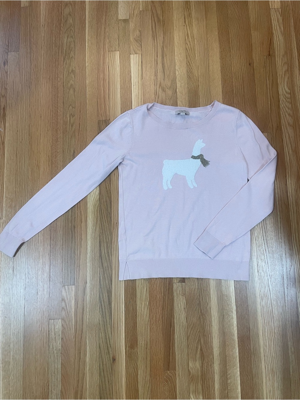 LOFT Pale Pink Llama Sweater Top